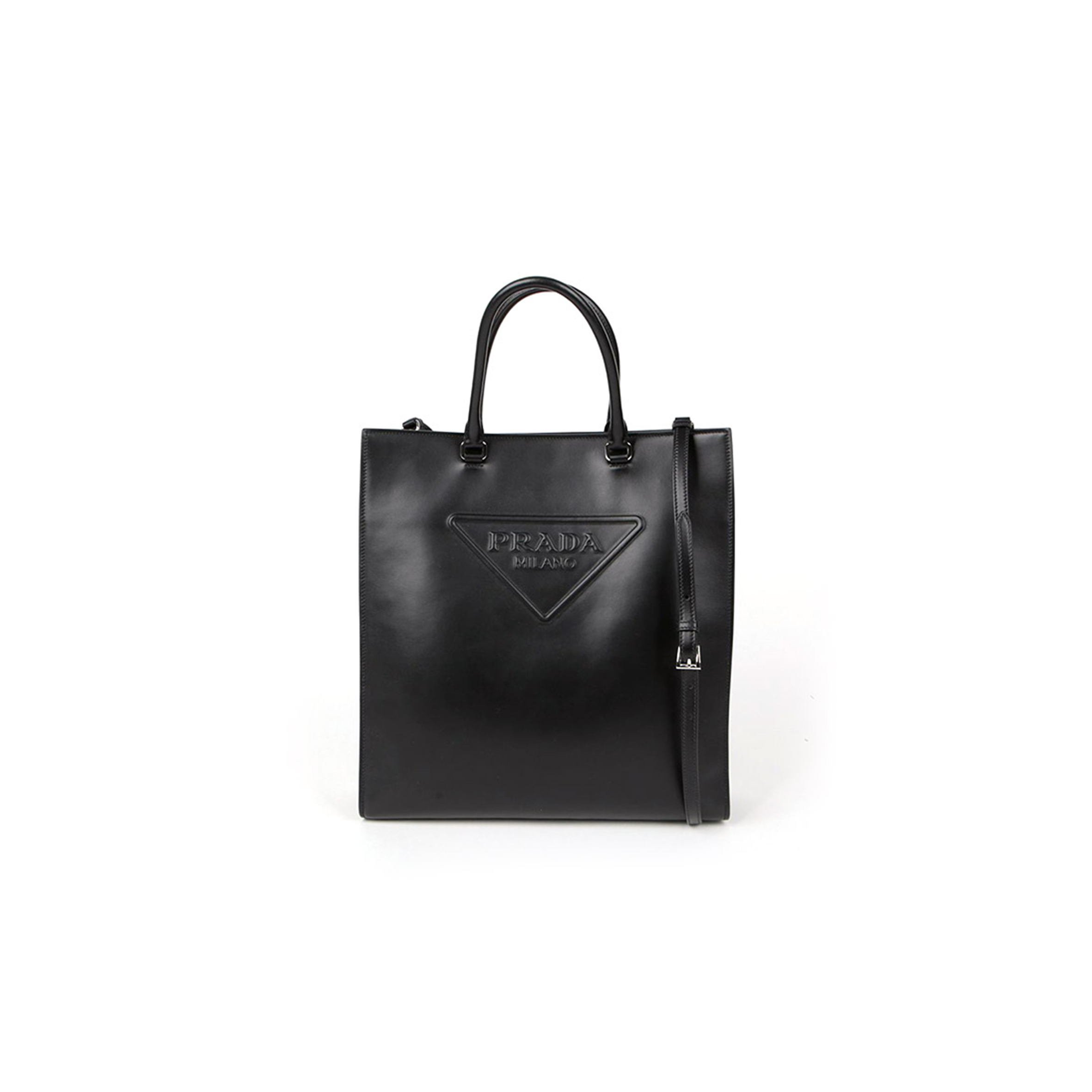 PRADA TRIANGLE EMBOSSED LOGO TOTE SHOULDER BAG 2VG084 (37*37*9cm)